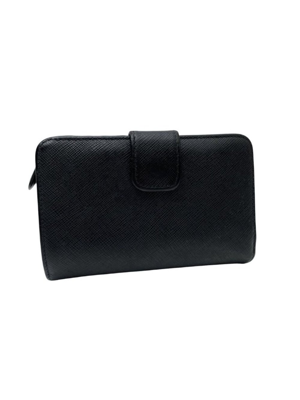 Prada Saffiano Leather Bifold Wallet Black Compact - Picture 2 of 10